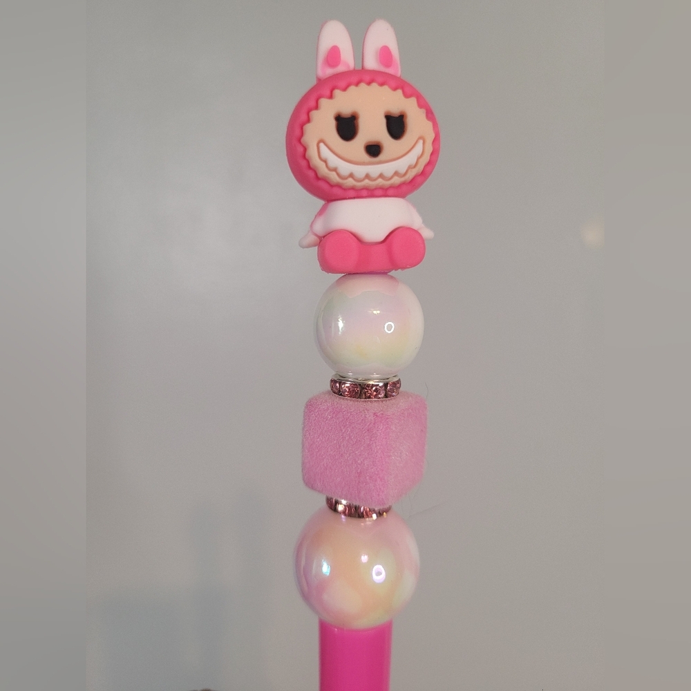 Pink Labubu pencil. Handmade. One-piece.